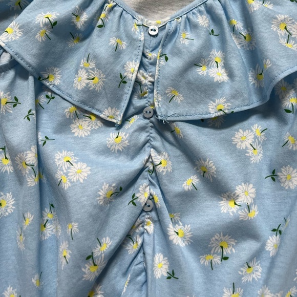 🔥Zara Girls blue flowers top size 9 - Picture 9 of 10
